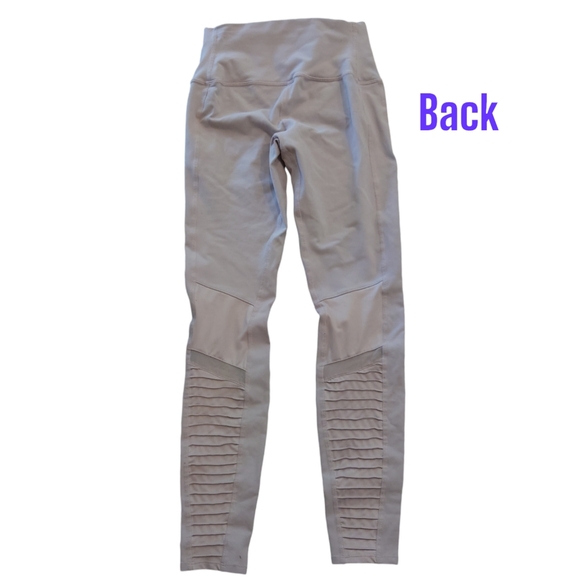 Alo Yoga High Waist Moto Legging in Lavender Beige Light Purple - Pink Small - Picture 6 of 9